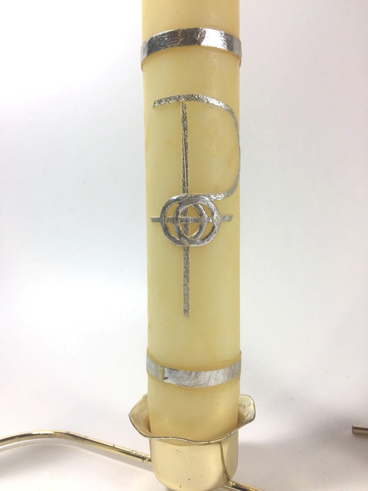 Vintage 4 Piece Wedding Marriage Ceremony Candle Set Unity Cross Rings - Used