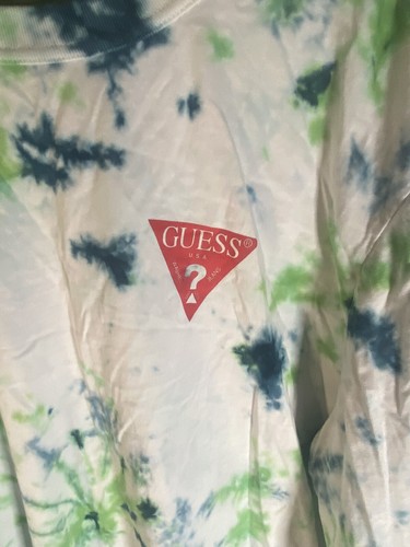 Guess Mens Size XL Long Sleeve Tie Dye T-Shirt Overhead Top