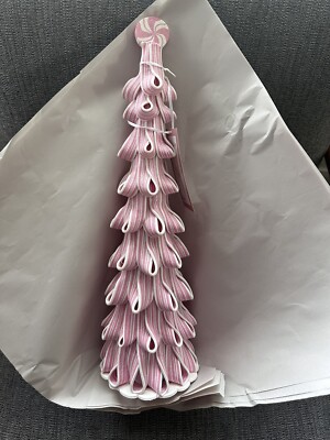 New Pink Peppermint Ribbon Christmas Tree 18 Inch Cupcakes And Cashmere