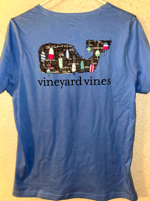 NWT Women s Vineyard Vines Blue Buoy Whale Fill Pocket T-Shirt Size L