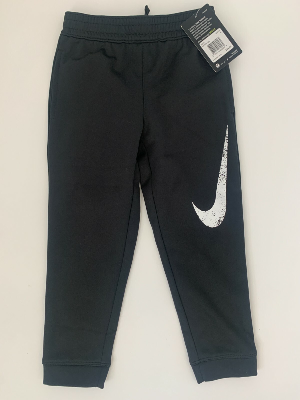 Nike Boys Therma Fleece Athletic Black Jogger Pant Black