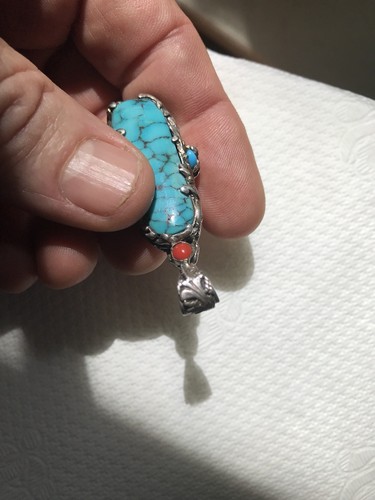 Lot Navajo sterling silver turquoise Pendants And watch band