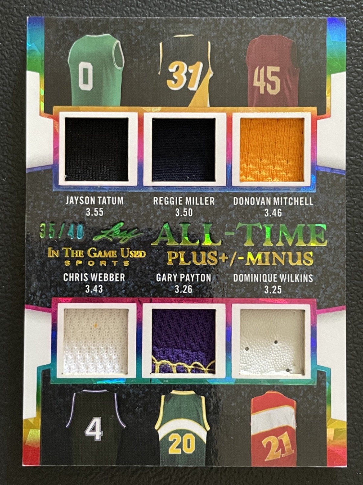 2024 Leaf In The Game Used All-Time Rainbow Tatum Miller Webber Jersey 35/40