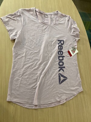 Reebok Tee Athletic T Shirt Lavender Frost Large Short Sleeve Light Purple NWT