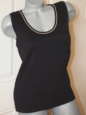 Jones New York Cotton Knit Sleeveless Top Tank Shell BLACK 2X 2XL Womens, NWOT