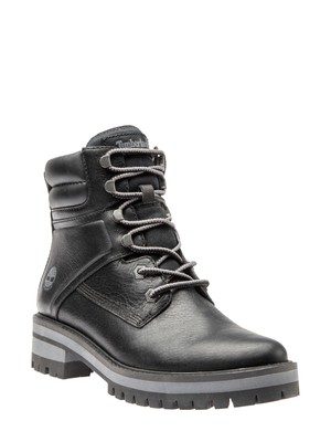 

TIMBERLAND Женские черные кожаные ботинки на платформе 1 дюйм Courmayeur Valley 6,5, Черный, TB0A2KM9015