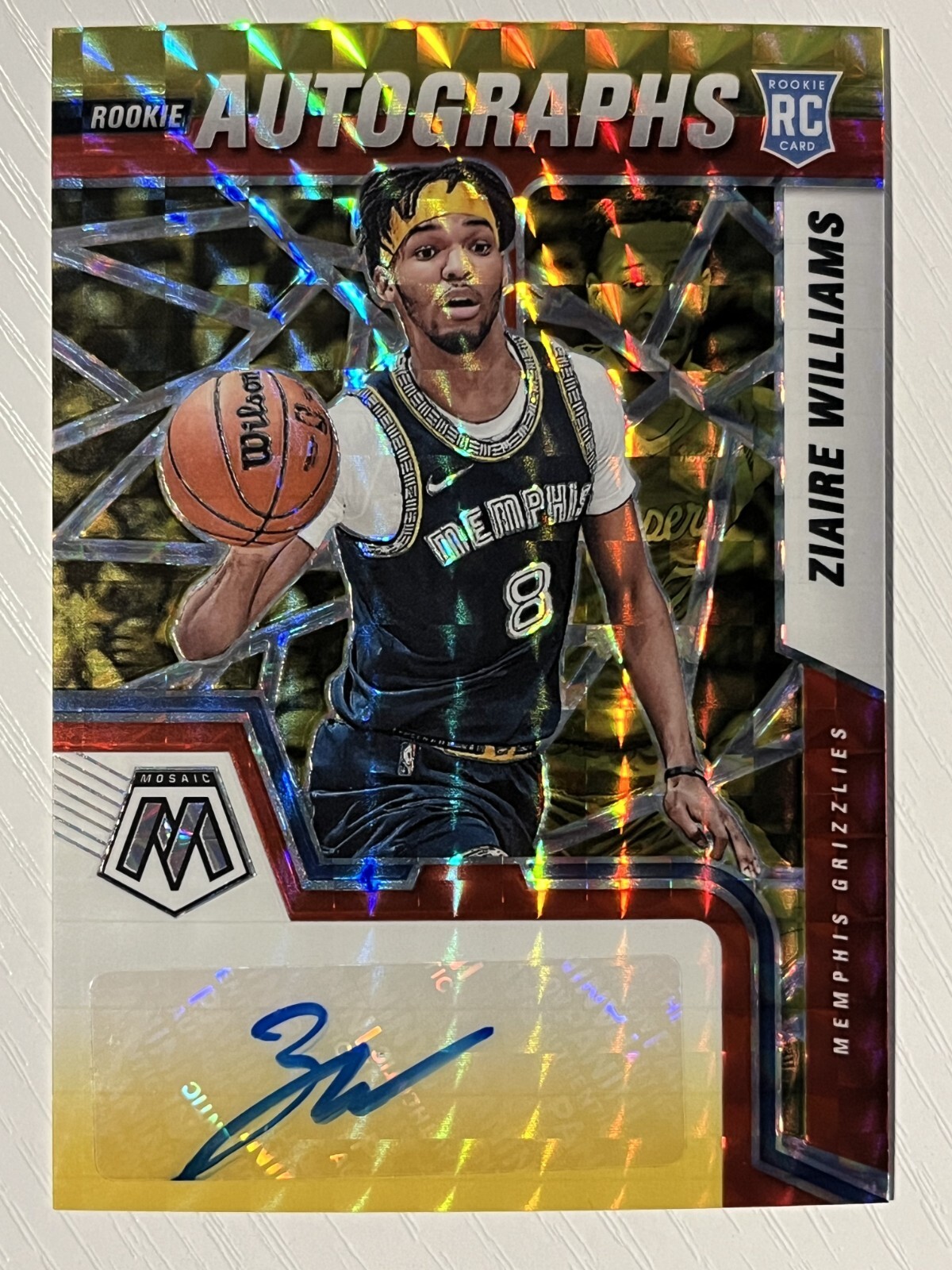 Ziaire Williams 2021-22 Panini Mosaic Choice Rookie Auto Autograph