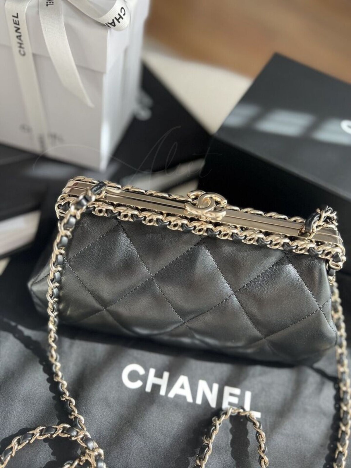 BNIB Chanel 24P Clutch On Chain Lambskin With CC Champagne BNIB Chanel 24P Clutch On Chain Lambskin With CC Champagne