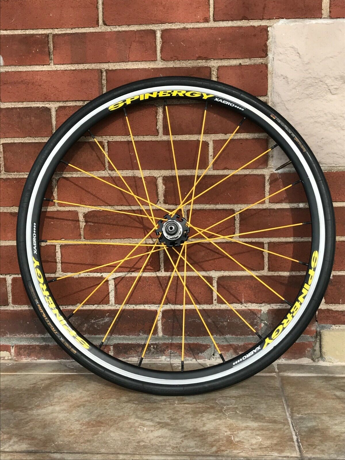 Spinergy XAero Lite Road Bike Rear Wheel - Yellow Spokes Spinergy XAero Lite Road Bike Rear Wheel - Yellow Spokes