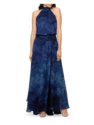 

AQUA FORMAL Женское синее вечернее платье с блузой и лифом на подкладке, длинное вечернее платье, Синий