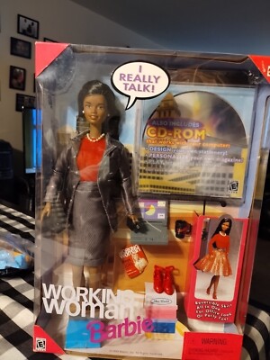 working woman talking barbie doll waccessories cd rom 20548 1999 new in box 255263028276