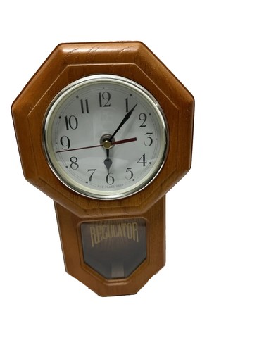 Vintage Wood Regulator Classic Manor Wall Clock Westminster  Quartz 11” X7”