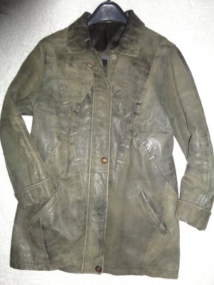 Alter Ledermantel Motorradmantel 50er Jahre Retro Vintage Gr M