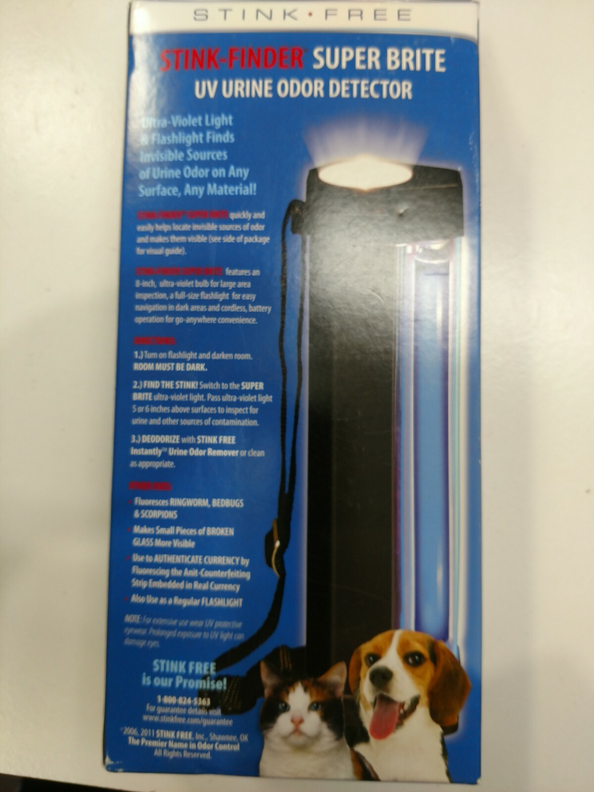 Stink Free Stink-Finder UltraViolet Flashlight urine detector 8oz odor remover