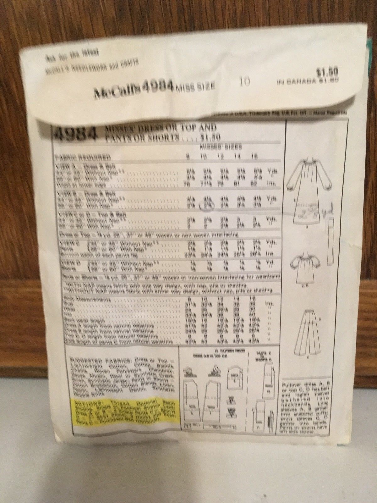 Vintage Ladies' Dress Pattern