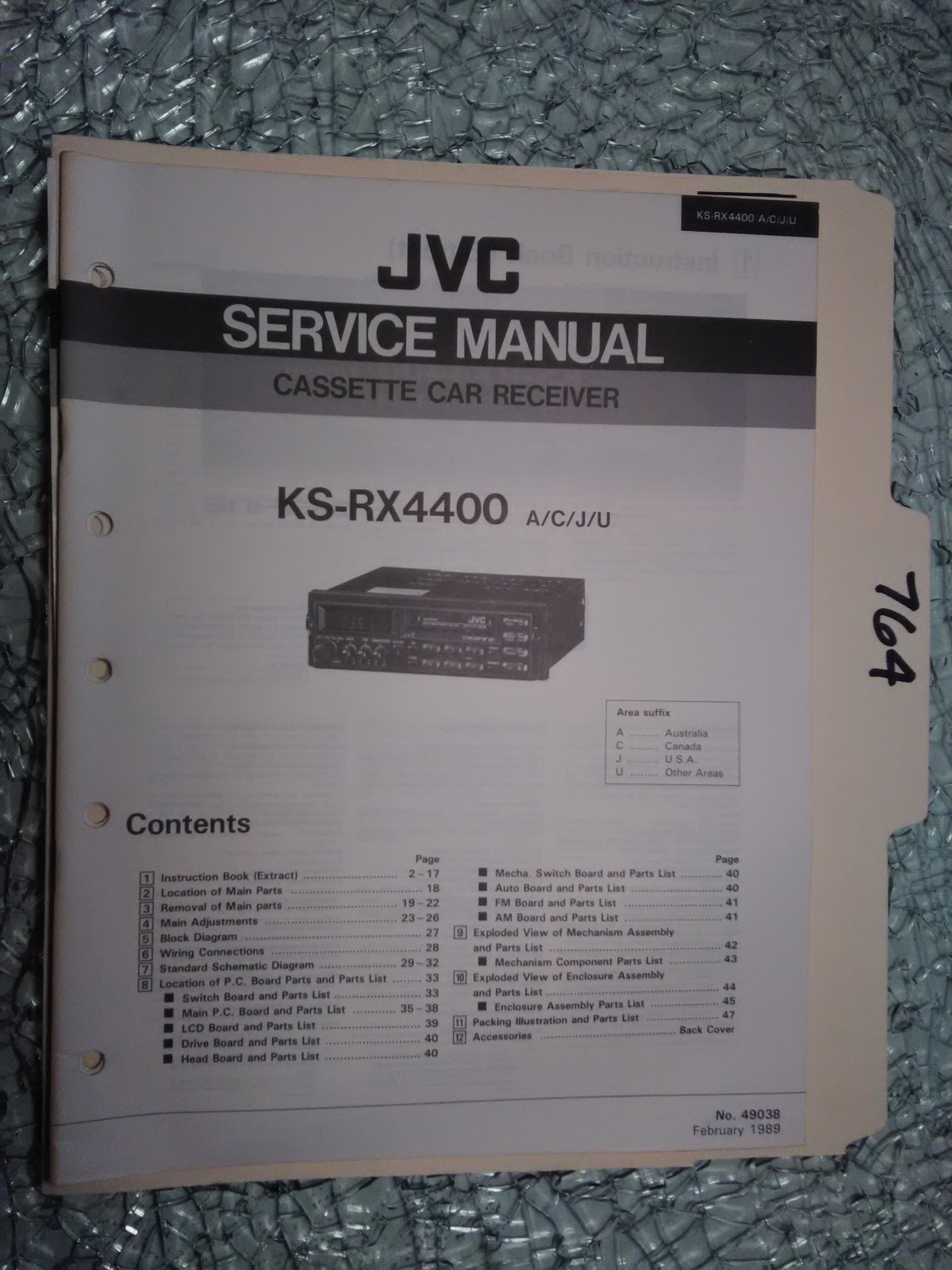 JVC ks-rx4400 service manual original repair book stereo tape deck car radio