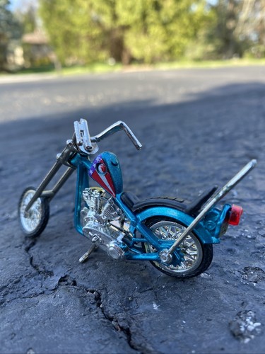 Mini 4&rdquo; Inch Motorcycle Chopper Ez Rider Blue Metallic - D