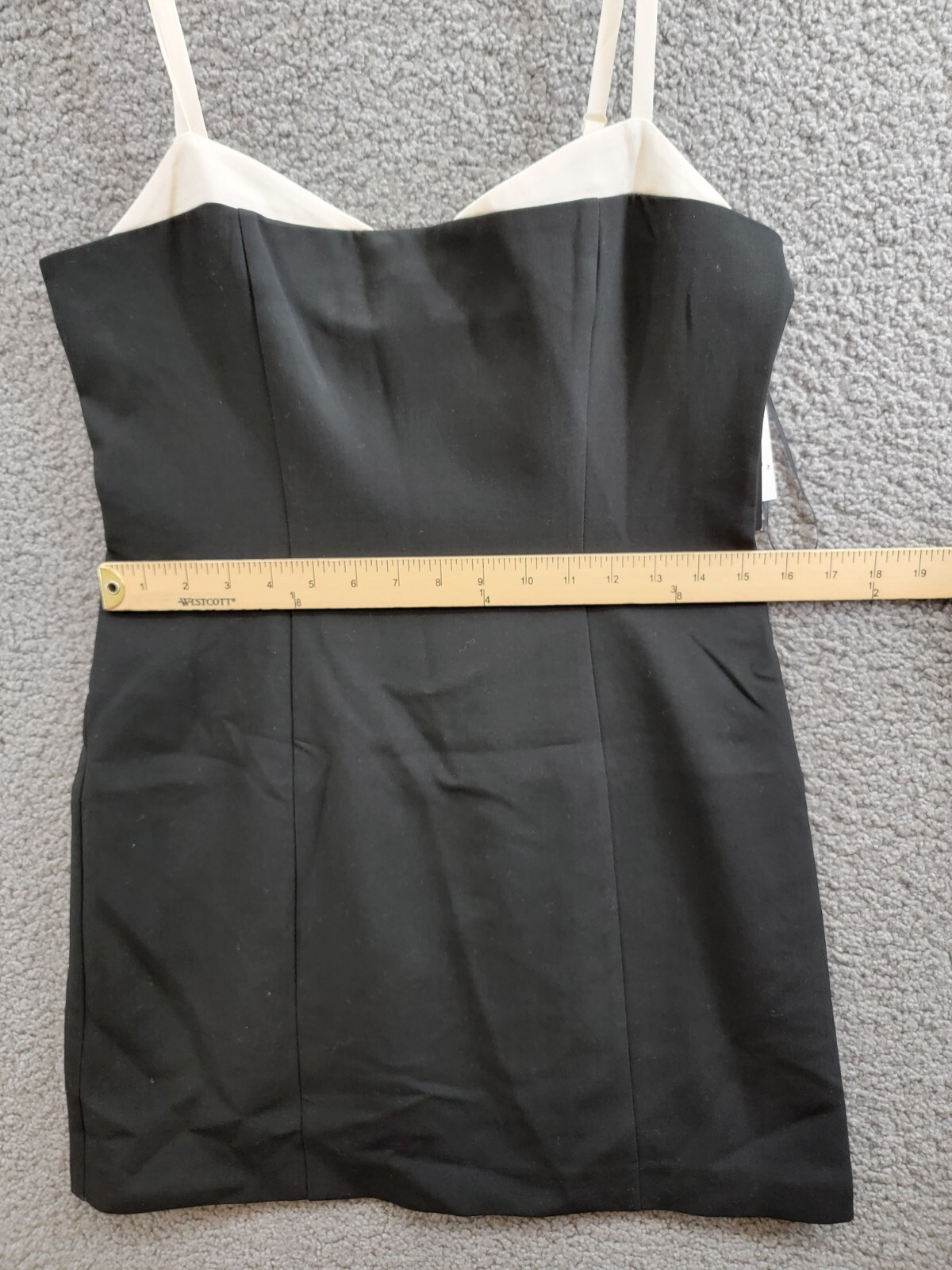 FRENCH CONNECTION Azra Contrast Trim Mini Dress Women's 8 Black/White Back Zip - Picture 6 of 18