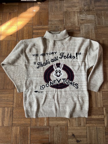 HISTORY ICEBERG ルーニー・テューンズ セーター Vintage History ICEBERG Daffy Duck Sweater-Beige-Bro-Tan