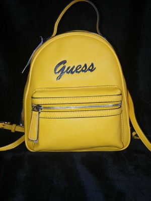 guess yellow mini backpack