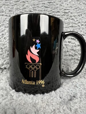 Vintage Retro Olympics Atlanta 1996 BMW Coffee Mug Tea Cup Black USA Glossy