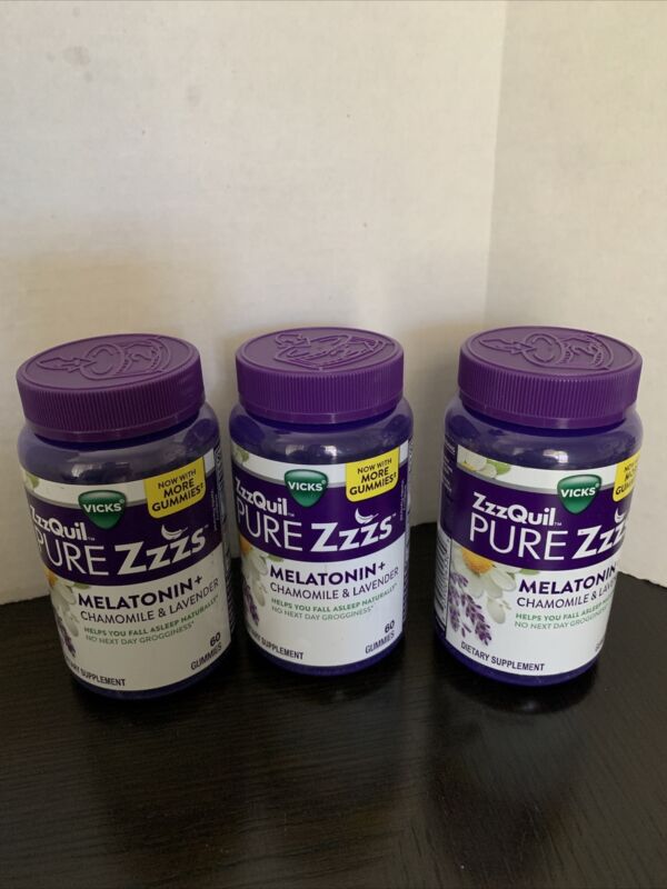 VIcks ZzzQuil Pure Zzzs Melatonin+ Sleep Aid 60 Count Gummies