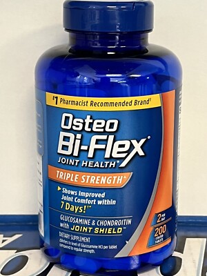 JUMBO 200 Tabs Osteo Bi-Flex Triple Strength Joint Health & Shield EXP 04/26+ JB