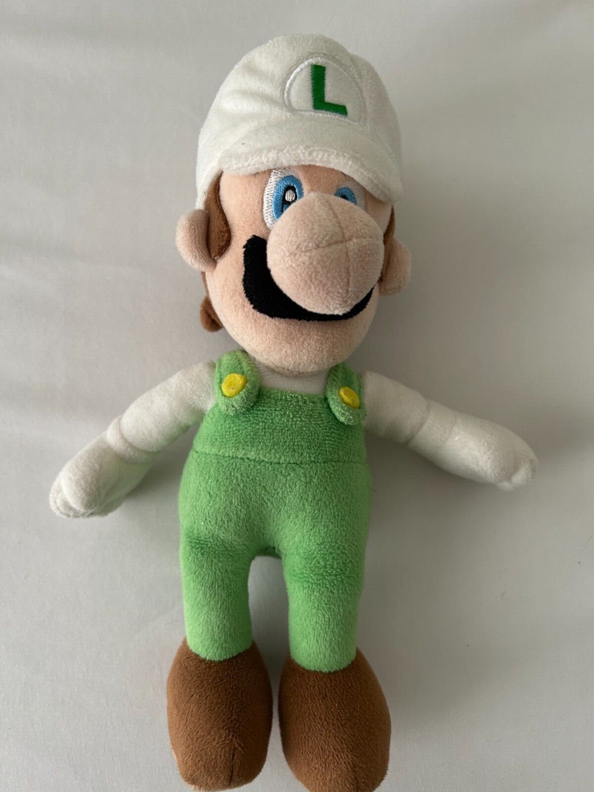 Super Nintendo White Hat Green Suit Ice Luigi Soft Plush Toy No Tags