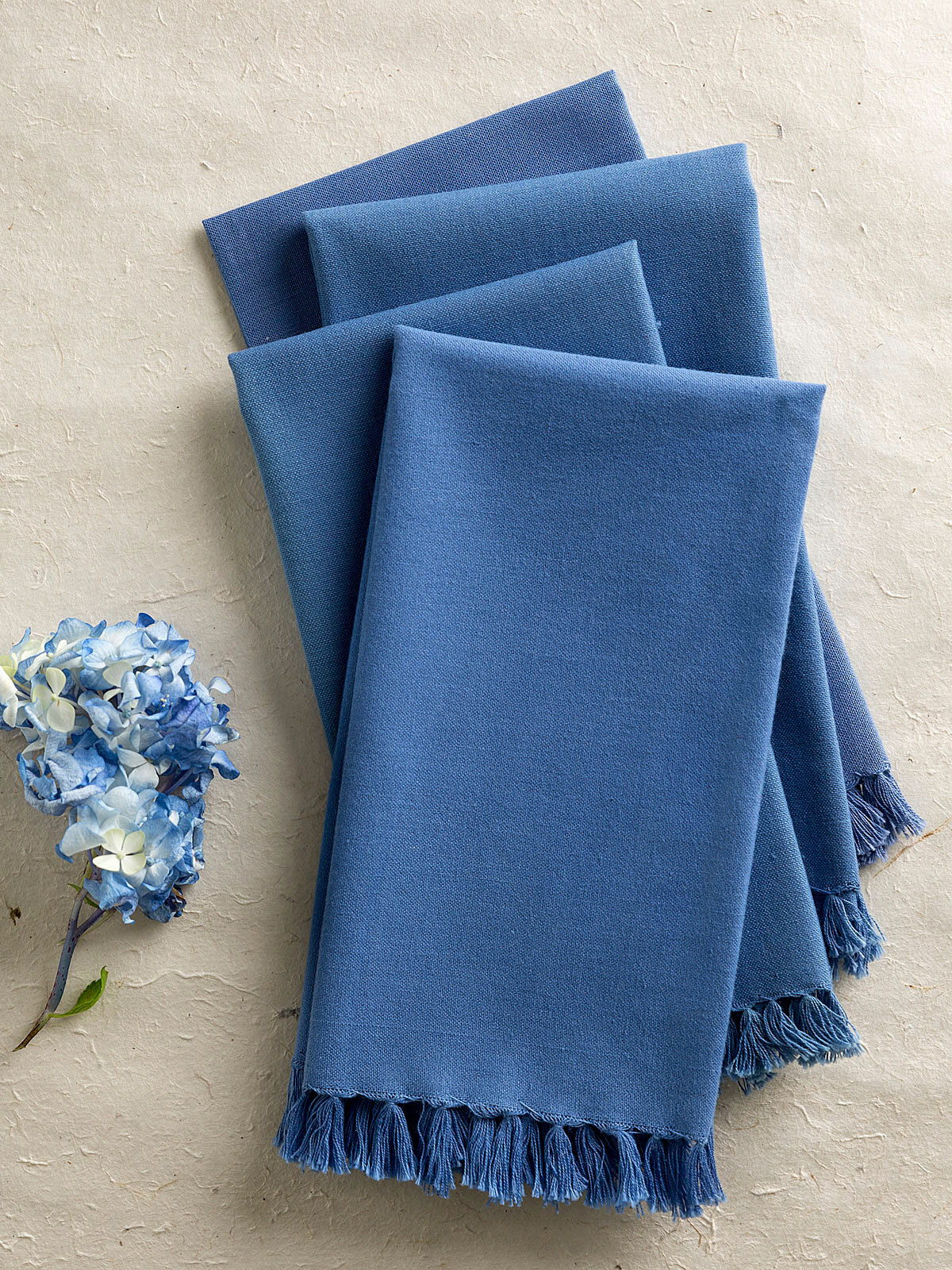 April Cornell Kitchen Napkins Set/4 NWT 100% Cotton Periwinkle