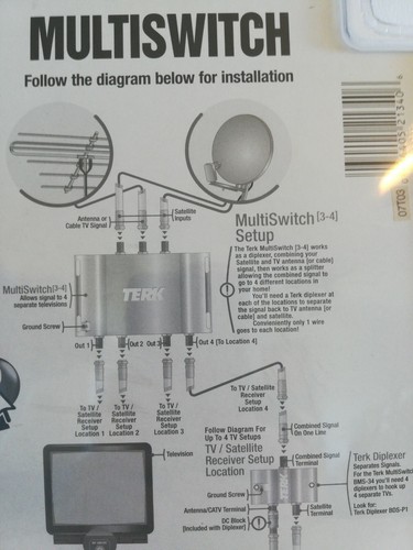 Terk BMS-34 Indoor/Outdoor Amplified Multiswitch