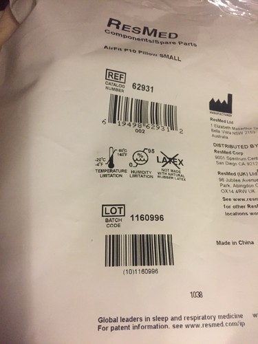 CPAP Sleep Apnea ResMed AirFit P10 Pillow Small S NIP Lot Of 2