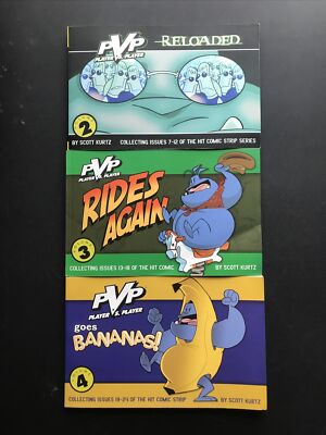 PvP Online By Scott Kurtz Vol 2-4 (Reloaded, Rides Again, Goes Bananas, Image)