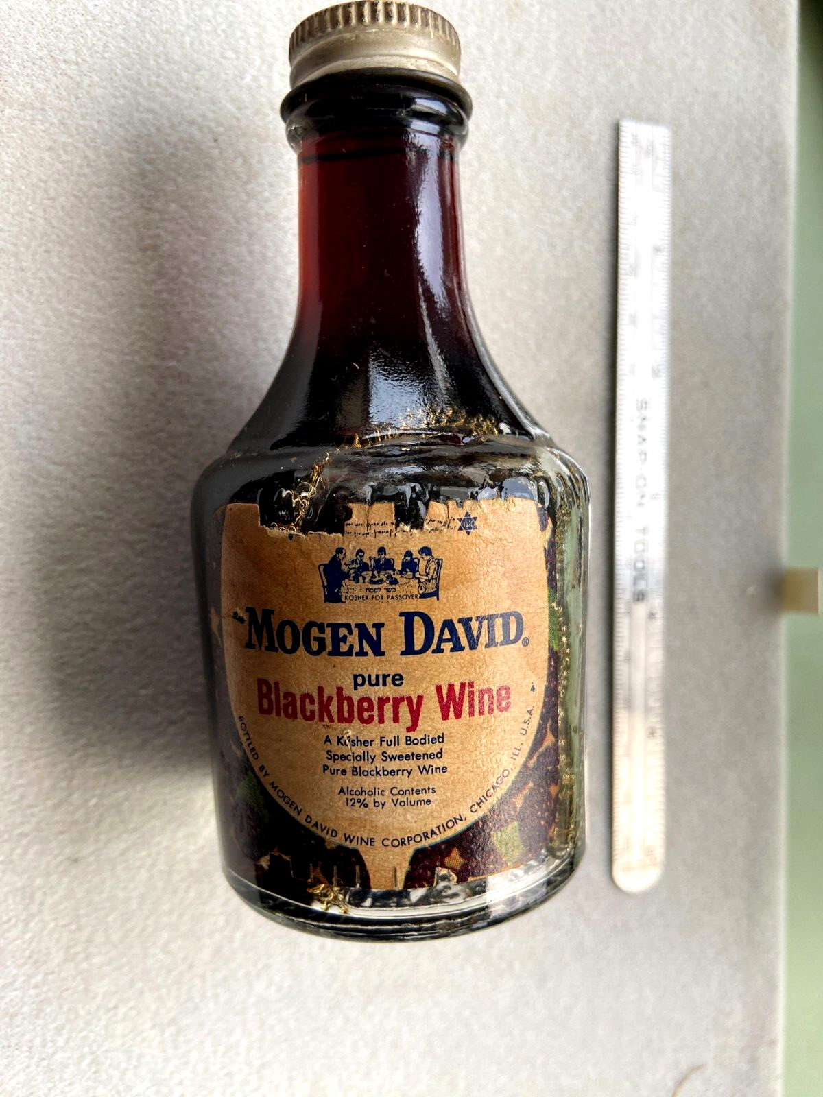 Vintage Morgen David Wine 4oz Empty Alcohol Glass Bottle W