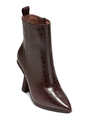 Женские кожаные ботильоны COLE HAAN коричневого цвета Grand Ambition York со скульптурным носком на каблуке 8 B