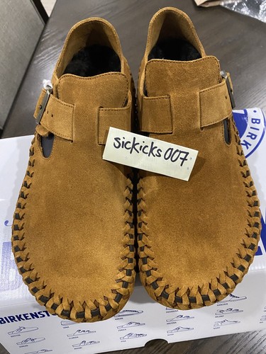 靴 KITH BIRKENSTOCK LONDON BRAIDED MINK 27 Kith London Braided Suede Leather Olive Night | BIRKENSTOCK