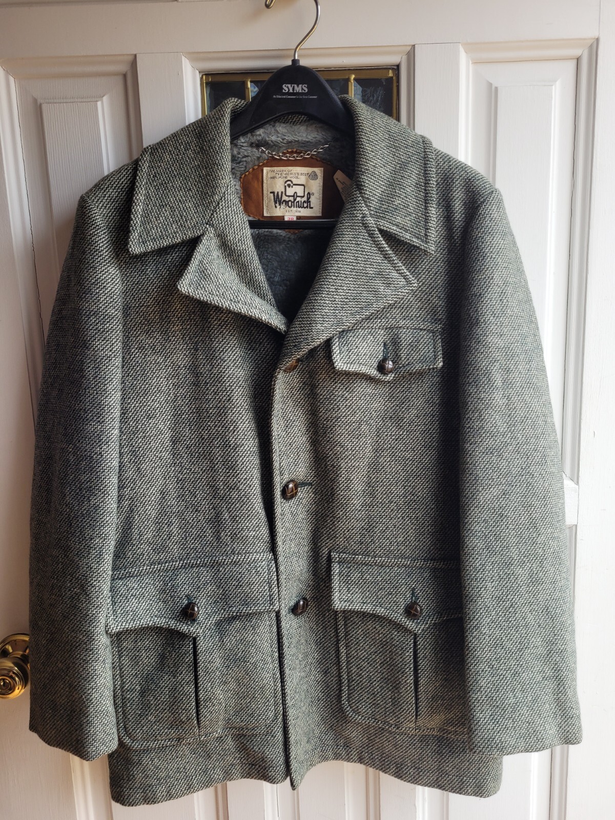 Vintage Woolrich USA Mens 100% Wool Jacket Button Cruiser