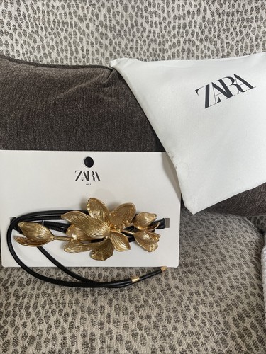 ZARA NEW WOMAN SS25 FLOWER CORD BELT GOLDEN ONE SIZE 4548