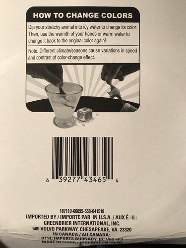 Stretchy Animals Watch Them Change Color (Pack of 4)