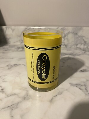 Vintage Cera Yellow Crayola Crayon Drinking Glass Binney & Smith Inc