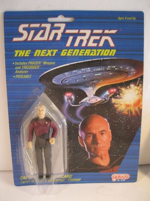 STAR TREK NEXT GENERATION FIGURES TASHA YAR & CAPTAIN PICARD MOC GALOOB