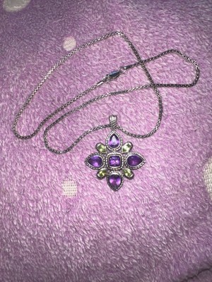 Alwand Vahan Amethyst Peridot 14k Yellow Gold & Sterling Silver Pendant Necklace