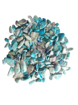 10oz Tumbled Kingman Turquoise Smooth Polished Mixed Mine Cutting Wire Wrap