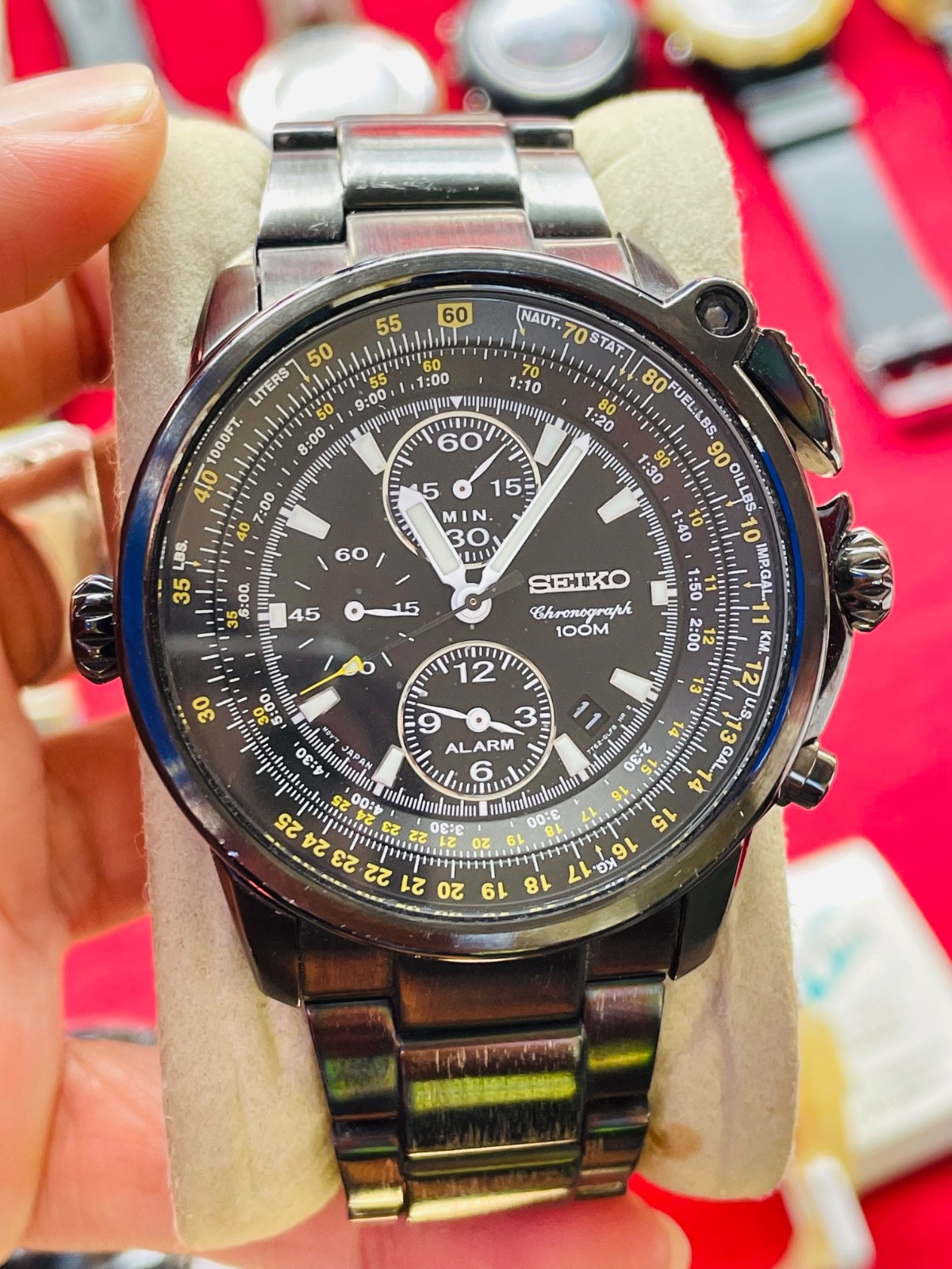 美品 SEIKO セイコー 7T62-0HM0 クロノグラフ デイト Mint Seiko Flightmaster SNAB69P1 7T62-0HM0 Chronograph Quartz