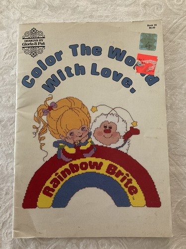 VINTAGE CROSS STITCH COLOR THE WORLD WITH LOVE. RAINBOW BRITE