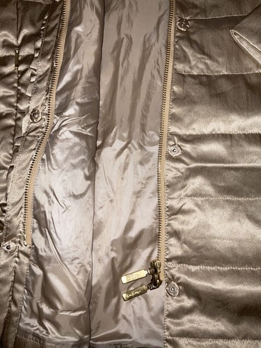 Pre-owned Lilly Pulitzer Doria Puffer Jacket Gold Metallic $298 Size 10