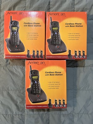 American Telecom Cordless Phones With Base Stations 2.4GHz UA2020EB ~ New