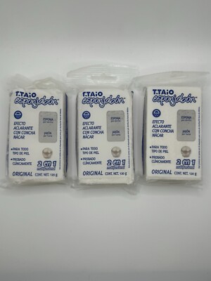 Esponjabon T Taio Mother of Pearl Soap Sponge Concha Nacar 4.2 Oz - 3-Pack