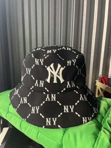 キャップ MLB Korea Diamond Monogram Leather Bucket Hat NY Black 3AHTM Official MLB Yankees Korea Bucket Hat Diamond Monogram