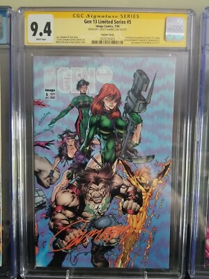 Gen 13 #5 CGC SS Signed J. Scott Campbell. Whilce Portacio connecting Variant. 