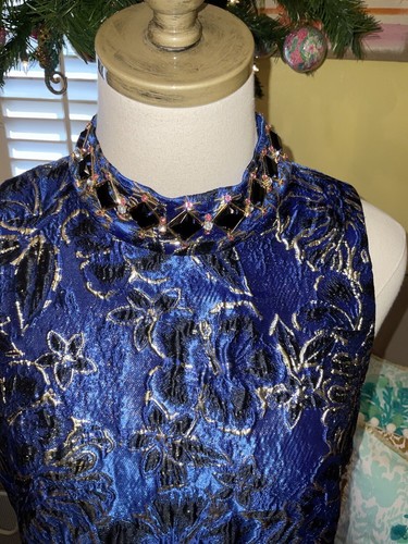 Pre-owned Lilly Pulitzer Brandi Shift Blue Twilight Floral Brocade $278 Size 10,14 In Multicolor